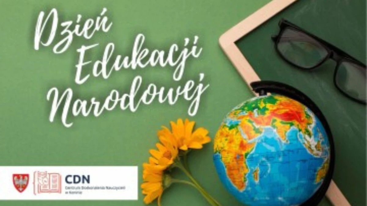 Kartka z życzeniami z okazji Dnia Edukacji Narodowej.
